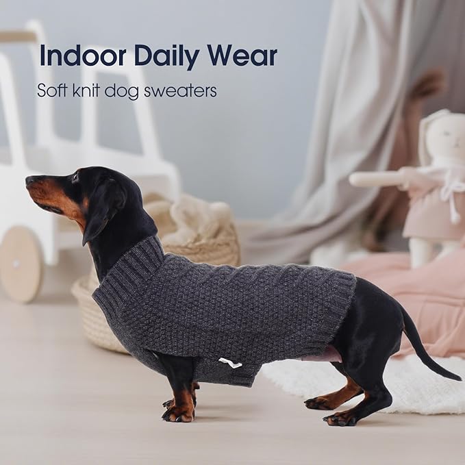 IECOii Dog Sweaters for Large Dogs, XXL Dog Sweater Warm Pullover Vest for Winter, Knitted Sweatshirt for Extra Large Dogs Boy Girl, Labradors, Pitbull Sweaters, Darkgrey - 2XL