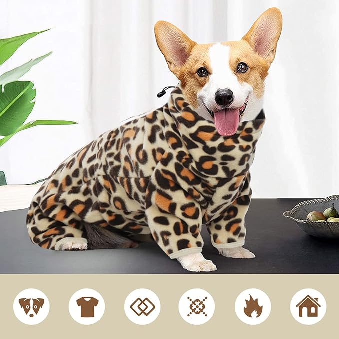 ROZKITCH Dog Jacket with Legs, Pet Windproof Warm Cold Weather Jacket Vest with Luminous Zipper, Jumpsuit Apparel Outfit Clothes for Large Giant Dog Brown 4XL