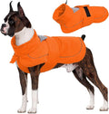 Kuoser Dog Jacket, Dog Coats for Large Dogs, Winter Waterproof Big Doggie Vest, Reflective Dogs Cold Weather Coat, Windproof Turtleneck Pet Puffer Jacket Snowsuit Clothes with Harness Hole