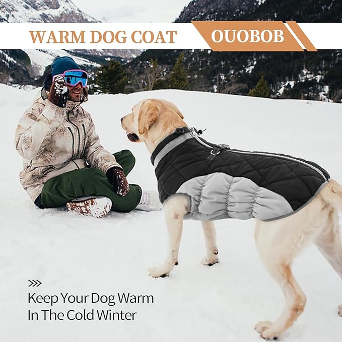 Small Dog Coat,Dog Jackets for Small Dogs,Warm Winter Jacket, Puppy Coat with Harness Built in,Waterproof Dogs Jacket,Puppy Cold Weather Coats,Winter Clothes Snowsuit Shih Tzu Bichon,Black