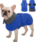 Kuoser Dog Coat, Extra Warm Dog Jacket Windproof Dogs Cold Weather Coats for Small Dogs, Fleece Lining Turtleneck Doggy Snowsuit Reflective Adjustable Pet Winter Clothes Christmas, Blue S