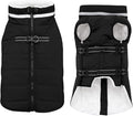 Large Dog Coat with Harness Built-in, Waterproof Reflective Fleece Lined - Warm Windproof Winter Jacket with Back Zipper, Cold Weather Snow Dog Coats - Black - XL