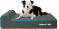 The Dog’s Bed Orthopedic Headrest Dog Bed Large Grey/Blue, Memory Foam, Pain Relief for Arthritis, Hip & Elbow Dysplasia, Post Surgery, Lameness, Waterproof Washable Cover