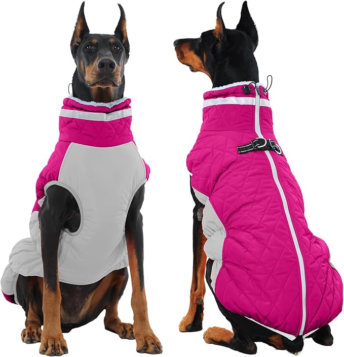 Dog Winter Jacket Cozy Reflective Waterproof Windproof Warm Pet Garment,Comfortable Cold Weather Fleece Apparel Outfits with Zipper Closure for Small Medium Large Dogs Puppy Walking,XXX-Large