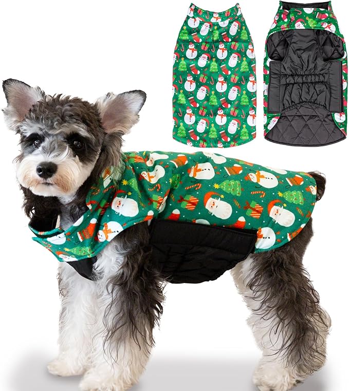 CuteBone Winter Dog Jacket - Reversible Waterproof Windproof Coat With Leash Hole - Soft, Thick, Adjustable Fits Small to Large Dogs
