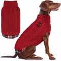KYEESE Dog Sweater Soft Pullover Dog Sweaters for Medium Dogs Girl Warm Turtleneck for Fall Winter Cold Weather Medium Dogs Sweater with Gingham Patchwork Comfy Pet Coat