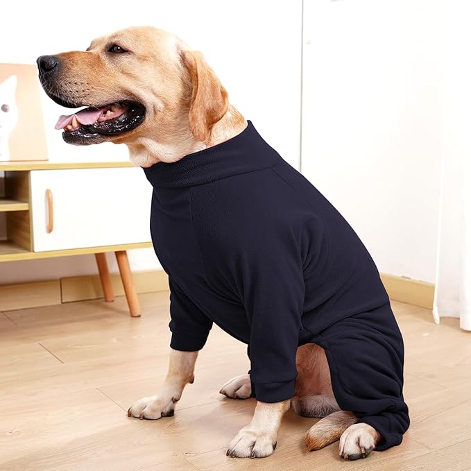 Fleece Dog Sweater for Small Medium Large Dog for Daily Run Walk Sleep Pet Winter Jacket & Windproof Clothes Coat XL Navy Blue