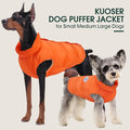 Kuoser Dog Coat Puffer Vest, Warm Dog Jacket Windproof Dogs Cold Weather Coats Pet Snowsuit Padded Vests, Lightweight Puppy Winter Clothes for Small Dogs, Button Design, Easy On/Off, Orange XS