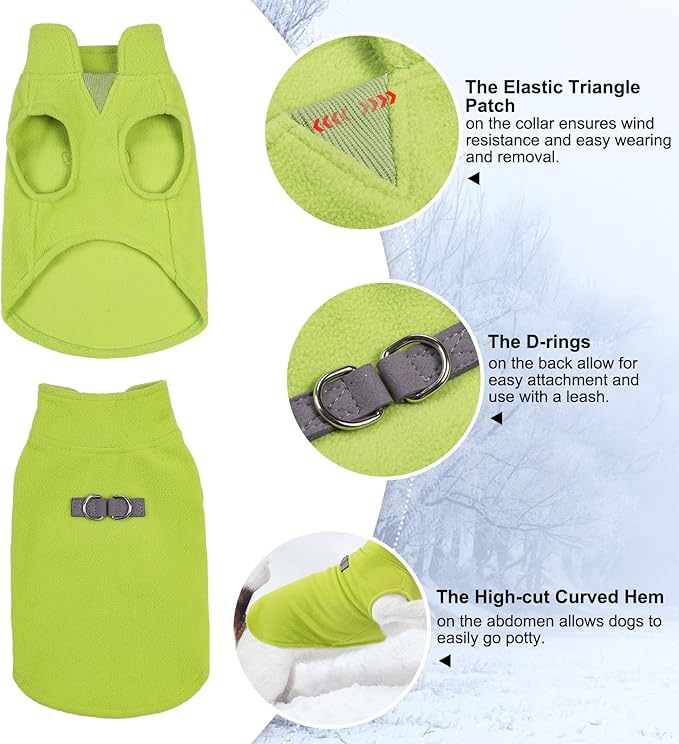 BEAUTYZOO Dog Fleece Vest Sweater Winter Jacket for Small and Medium Large Dogs with D-Ring Leash Cold Weather Coat Hoodie for XS S M Dogs Boy or Girls