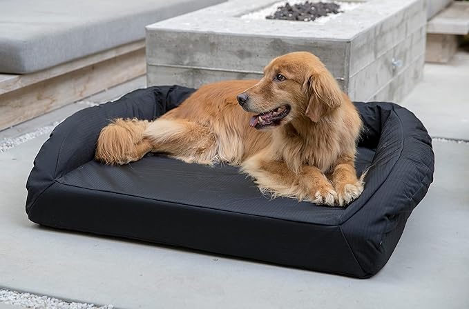 K9 Ballistics Tough Orthopedic Large Bolster Dog Bed - Washable, Durable and Water Resistant Dog Bed - Made for (L) Large Big Dogs, 40"x34", Blue Quartz