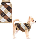 KOOLTAIL Dog Sweater for Small Dogs, Puppy Knitted Clothes - Classic Plaid Pullover Turtleneck Thick Warm Fall Cat Sweaters with Leash Hole, Dog Winter Clothes for Chihuahua Dachshund Girls Boys, XS