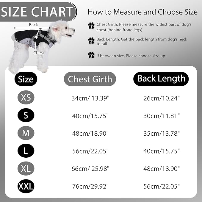 Gyuzh Dog Coat with Harness Dog Jacket Winter Waterproof Dog Coats Dog Harness Coat Cold Weather Winter Dog Coat with Harness Built in for Small Medium Large Dogs