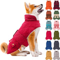 KYEESE Dog Coat Soft Pet Sweater for Cold Weather Waterproof Dogs Jacket with Fleece Lined Windproof Dog Coats for Small Dogs Thick Cat Clothes with Pocket Warm Pet Winter Puffer Coat with Leash Hole