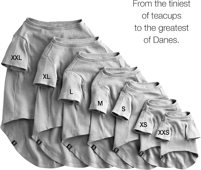 Toby II - The Perfect Tee, 3 Pack Short Sleeve Pet T-Shirt 100% Organic Cotton Tees Clothes for Small, Medium, Large Dogs, Gray Ombre, Large