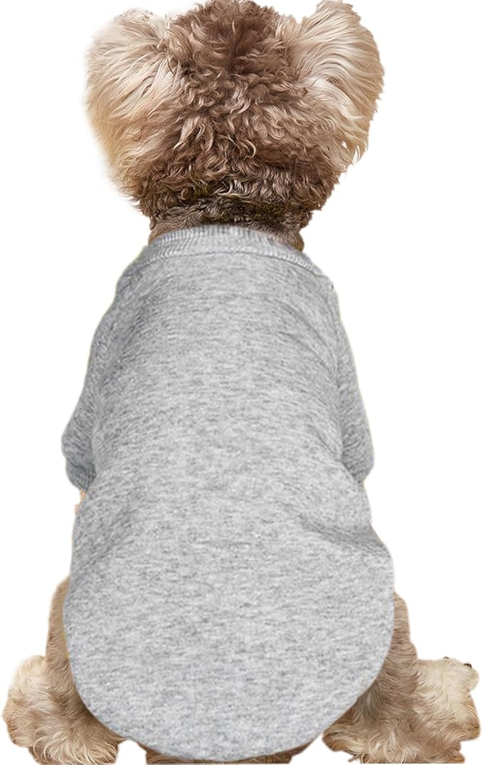 Puppy Sweater for Small Dogs Clothes Warm Winter Cat Clothe Pet Sweatshirt Knitwear Doggie Kitten Clothing, Grey, X-Small