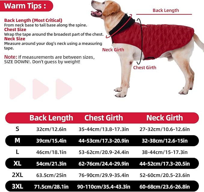 Nanaki Easy On Adjustable Pet Winter Coat Vest-Cold Weather XL Dog Coats with Hood, Warm Reflective Dog Puffer Vest Snowsuit for Pitbull, Soft Lightweight Puffer Coat for Outdoor Activities, Red