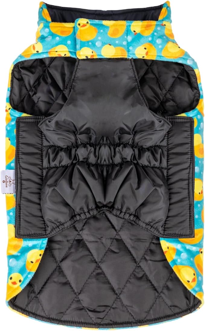 CuteBone Winter Dog Jacket - Waterproof, Windproof, Reversible, Thick Soft Coat with Leash Hole for Small to Large Dogs