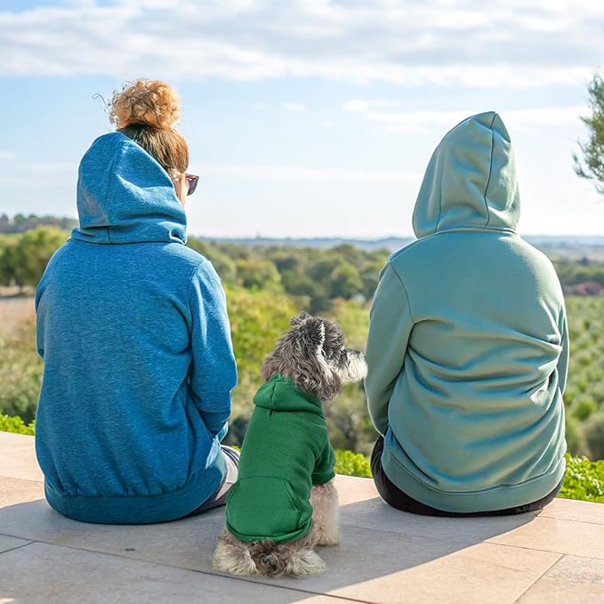 SCENEREAL Dog Hoodie Sweaters for Small Medium Large Size Dogs, Fleece Dog Sweatshirt with Hat and Pocket,Soft Cold Winter All Weather Dog Clothes for S to XL Sized Dogs, Green M