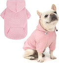 EXPAWLORER Textured Cable Knit Basic Dog Hoodie, Elevated Style Dog Sweater with Leash Hole and Pocket, Soft and Warm Pet Winter Coat, Cold Weather Clothes for Small Medium Large Dogs,Pink S