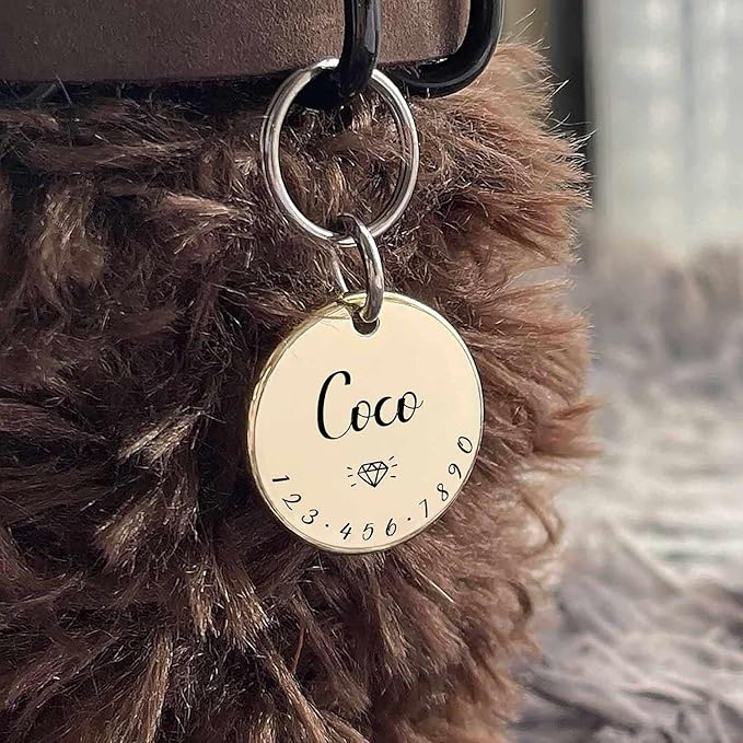 Cats Dogs ID Tags Personalized Lovely Symbols Pets Collar Name Accessories Simple Custom Engraved Supplies for Small Four Legged Child Necklace Chain Anti-Lost Copper Brass Charm