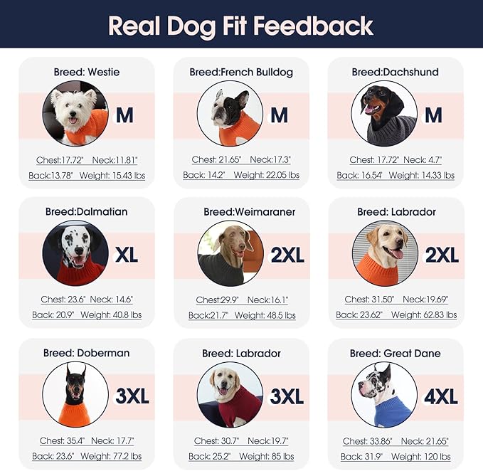 IECOii Dog Sweaters for Large Dogs,XXL Dog Sweater Warm Pullover Vest for Winter,Knitted Dog Sweater Large Size Dog Sweatshirt for Extra Large Dogs boy Girl,Golden Retriever,Pitbull,Blue-2XL