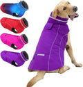 Doglay Dog Winter Coat, Waterproof Dog Jacket with Pocket, Reflective Turtleneck Pet Winter Jackets, Warm Puppy Snow Jacket for Small Medium Large Dogs