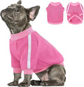 Queenmore Fleece Dog Sweater for Girl Dogs, Pullover Pink Dog Sweatshirt Sweatshirt with Leash Hole, Reflective Stripes – Cozy Winter Fleece Jacket for Small/Medium/Large Femal Puppy M