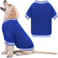 Dog Sweaters for Small Dogs, Brushed Fleece Dog Sweater Baseball Jacket Pet Clothes Soft Warm Sweatshirt Puppy Sweater Boy Girl Pet(Blue-S)