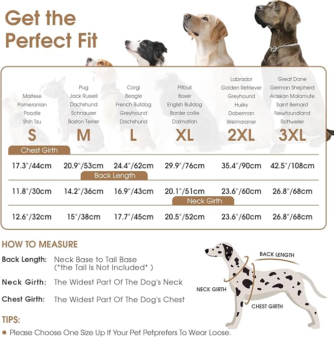 Queenmore Dog Coat, Dog Coats for Small Dogs, Doggy Winter Jacket with Zipper On Back, Waterproof Pet Jacket with Harness Built in, Pet Puffer Coat for Bichon, Schnauzer, Yorkie, Brown S