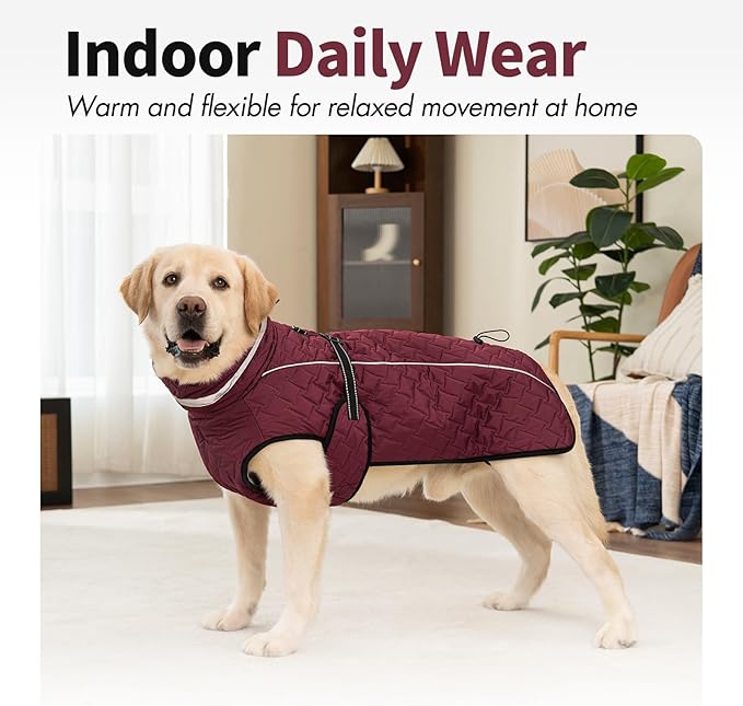 Dog Winter Coat for Small Medium Dogs, Reflective Dog Winter Jacket, Thick Fleece Snowsuit & Christmas Vest, Warm Water-Resistant Puppy Coat, Small Doggie Jackets for Cold Weather