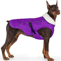 EMUST Dog Jacket Winter, Cozy Windproof Dog Jacket for Cold Weather, Solid Color Pet Vests for Winter for Medium Dogs, Purple, M