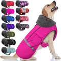 Doglay Dog Coat, Waterproof Dog Jacket Pet Winter Coat for Cold Weather with Thicken Furry Collar, Reflective Puppy Winter Jacket Warm Fleece Lining for Small Medium Large Pets
