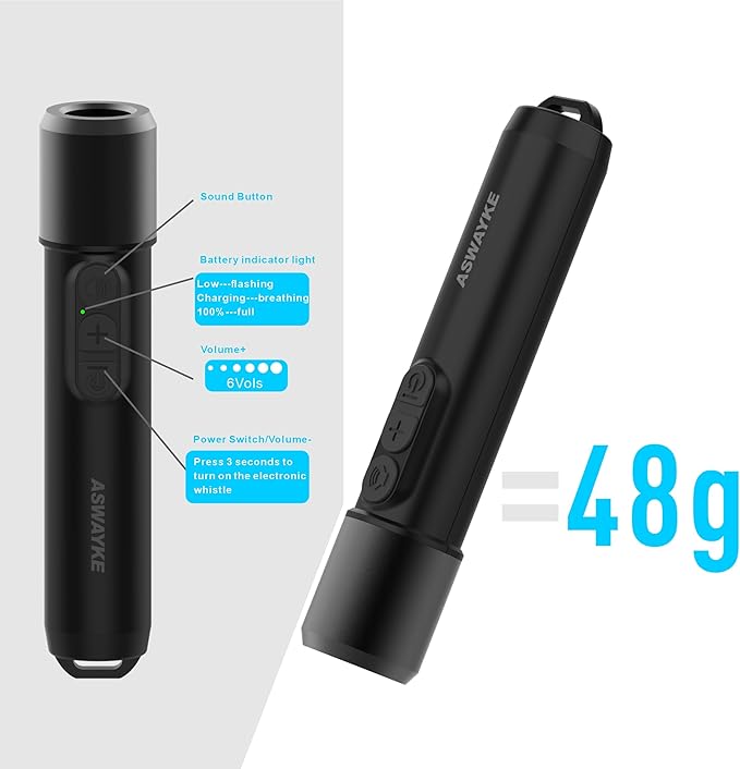 Rechargeable Electronic Whistle Set: 125dB Max Sound,6 Adjustable Volumes,3 Sound Options,600mAh Battery,IPX4 Rated - for Coaches,Sports and Teachers - 3 Pack