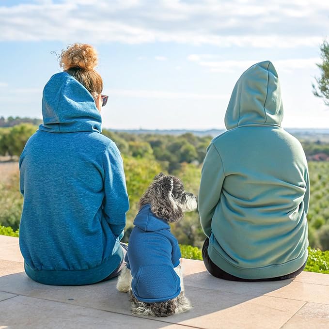 SCENEREAL Dog Hoodie Sweaters for Small Medium Large Size Dogs, Fleece Dog Sweatshirt with Hat and Pocket,Soft Cold Winter All Weather Dog Clothes for S to XL Sized Dogs, Blue M