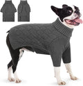AOFITEE Dog Sweater, Dog Sweaters for Medium Dogs Girl, Warm Halloween Dogs Sweater, Winter Medium Pet Sweaters Female Male, Classic Turtleneck Knitwear for French Bulldog, Boston Terrier (Grey M)