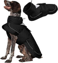 Kuoser Dog Jacket, Dog Coats for Large Dogs, Winter Waterproof Big Doggie Vest, Reflective Dogs Cold Weather Coat, Windproof Turtleneck Pet Puffer Jacket Snowsuit Clothes with Harness Hole