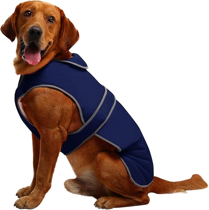 MIGOHI Reflective Waterproof Windproof Dog Coat - Warm Jacket Reversible Stormguard Winter Vest for Small to Large Dogs (Navy, M)