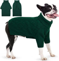 AOFITEE Dog Sweater, Dog Sweaters for Medium Dogs Girl, Warm Dogs Christmas Sweater, Winter Medium Pet Sweaters Female Male, Turtleneck Knitwear for French Bulldog, Boston Terrier (Green, M)