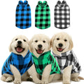 Kama Bridal 3 Pack Dog Coat - Spring, Autumn, Winter - Fleece Vest for Cats & Small/Medium Dogs - Blue, Green, Black Plaid (S)