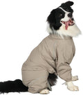 Dog Raincoat for Medium Large Dogs,rain Jacket Coat, Full Leg Coverage Waterproof Rain Suit with Detachable Hood & Tail, Reflective Strips, Snag-Free Top Zipper (Khaki for Girl, Large)