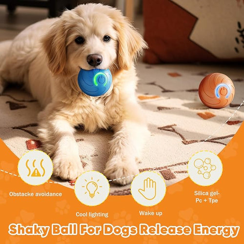 2PCS Shaky Ball Toy for Dogs, Vibrating Dog Ball, USB Rechargeable, Interactive, Automatic Moving, Bouncing, Perfect for Small, Medium, Large Dogs (Small, Swirls)
