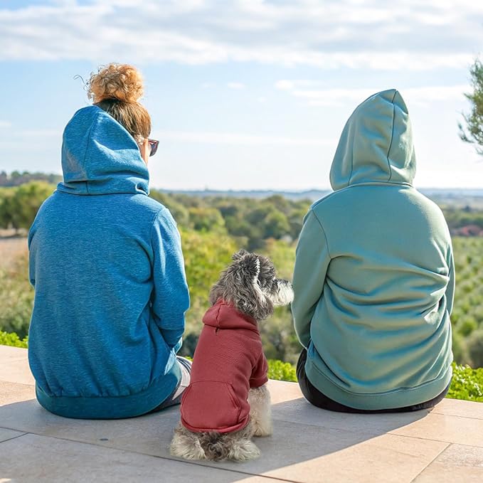 SCENEREAL Dog Hoodie Sweaters for Small Medium Large Size Dogs, Fleece Dog Sweatshirt with Hat and Pocket,Soft Cold Winter All Weather Dog Clothes for S to XL Sized Dogs, Burgundy XL