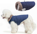 BEAUTYZOO Winter Dog Coat with Harness Built in, Warm Dog Puffer Jacket Vest Padded Fleece Cold Weather Coats Windproof Waterproof Snow Jackets Clothes for Small Medium Puppy, Blue M