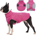 FUAMEY Winter Warm Coat, Fleece Turtleneck Jacket, Thick Waterproof Windproof Cold Weather Coat, Snowsuit Vest for Small to Large Dogs