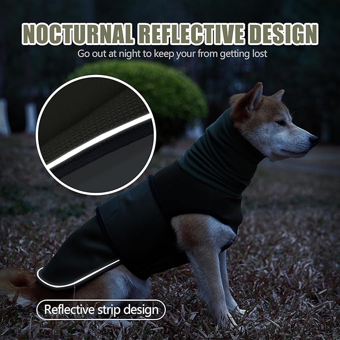 Dog Anxiety Vest,Pet Calming Hoodie Breathable Dog Anti-Anxiety Jacket for Thunder Fireworks and Separation,Green S