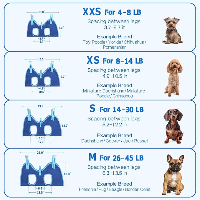 Supet Dog Grooming Hammock, Dog Hanging Harness for Nail Trimming Doorframe, Pet Holder Restraint for Clipping Nails, Pet Hoist Sling for Cutting Nails, Ear & Eye Cleaning, Medicine at Home (M)