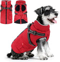 Dog Winter Coat with Harness Built-in | Waterproof Dog Jacket with Zipper & Fleece Lining | Reflective Cold Weather Coat for Small Medium Large Dogs