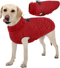 Kuoser Medium Dog Coat | All-Breed Thermal Wear with Windproof Layer | Reflective Tabs Enhance Visibility in Snow, Snap Buckles Simplify Dressing, Red L