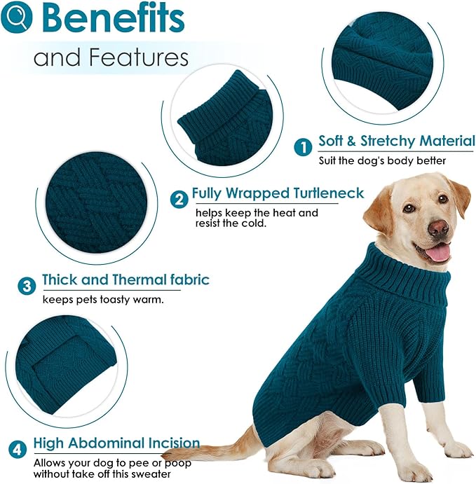 AOFITEE Small Dog Sweater, XS Dog Sweater, Warm Dogs Halloween Sweaters, Dogs Winter Sweaters for Pet Girl Boy, Turtleneck Thick Puppy Sweatshirt Female Male for Yorkie, Chihuahua, XSmall