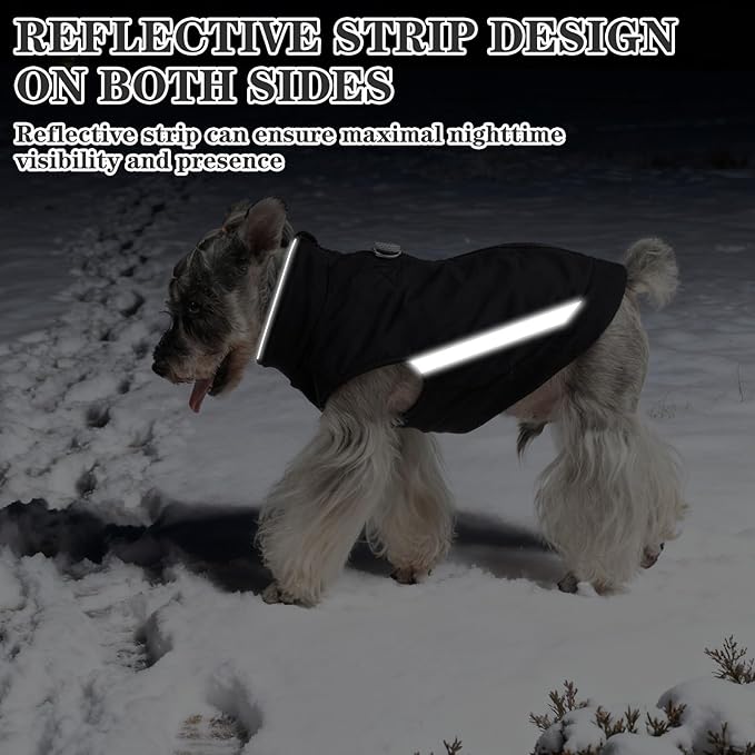 EXPAWLORER Dog Fleece Vest Jacket Sweater for Small Medium Large Dogs, Cold Weather Winter Coat Hoodie with Leash D-Ring and Zipper, Reflective Warm Sleeveless Puppy Clothes for S M L Boys Girls Cats